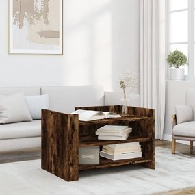 Tavolino Da Salotto Rovere Fumo 80x50x50cm İn Legno Multistrato /