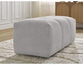 Poggiapiedi grigio chiaro con rivestimento in bouclé Roxelane – Bobochic Paris