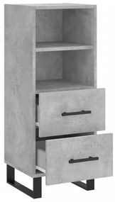 Credenza grigio cemento 34,5x34x90 cm in legno multistrato