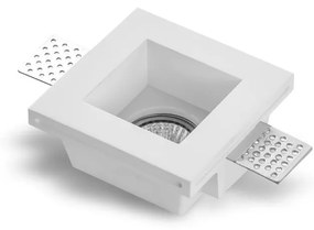 Portafaretto GU10 o MR16 Quadrato in Gesso Pitturabile Ø120x120 mm