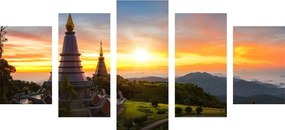 Quadri 5 pezzi – Alba su Thailandia