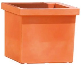 Vaso per piante e fiori SIEPI EURO3PLAST in polietilene arancione e rame H 41 cm L 47 x P 47 cm