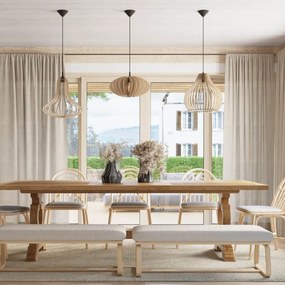 Lampada a Sospensione E27 in Legno Naturale APRILLA