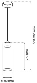 Lampadario a sospensione con filo CLARISSA 1xGX53/12W/230V nero