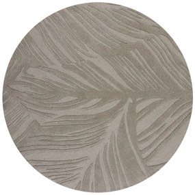 Tappeto rotondo in lana grigia ø 160 cm Leaf - Flair Rugs