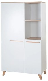 Armadio per bambini bianco con effetto rovere 52x180x180 cm Léon – Roba
