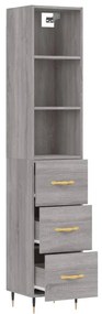 Credenza Grigio Sonoma 34,5x34x180 cm in Legno Multistrato