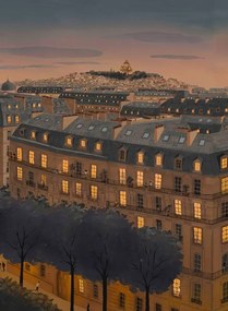 Isidore Leroy Carta da parati panoramica Toits de Paris Nuit
