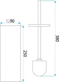 Spazzola per WC mettalico B106 BRUSH GOLD