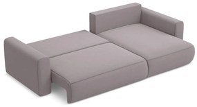 Divano angolare lavanda allungabile/con contenitore (con penisola a destra/con chaise lounge) con rivestimento in velluto Kapua – Makamii