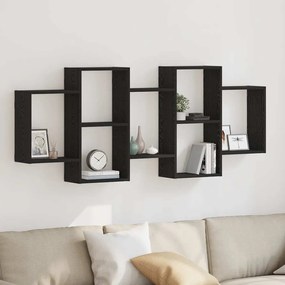 Scaffale A Parete Rovere Nero 159x18x65 Cm İn Truciolato /