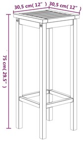 Set da Bar da Giardino 5 pz in Legno Massello di Acacia