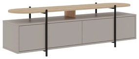 Tavolo TV grigio e beige in rovere 160x48 cm Hinoa - Marckeric