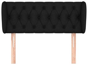 Testiera ad orecchio nera 103x23x78/88 cm in tessuto