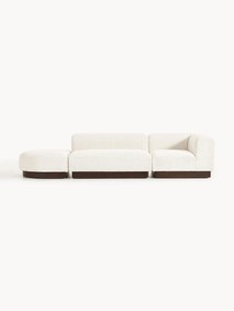 Chaise lounge componibile in teddy bouclé con poggiapiedi (sinistra/destra) Natalie