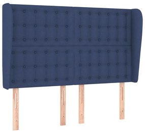 Testiera ad orecchio blu 147 x 23 x 118/128 cm in tessuto