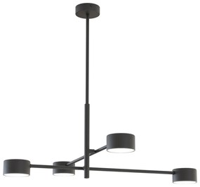 Plafoniera Moderna Giove Acciaio Nero 4 Luci Gx53 Ip20