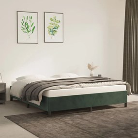 Giroletto Senza Materasso Verde Scuro 160x200 Cm İn Velluto /