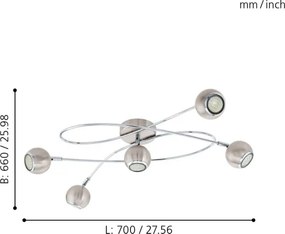 Eglo 94251 - Faretto LED LOCANDA 5xGU10-LED/3W/230V