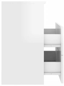 Comodino Bianco Lucido 50x32x60 cm