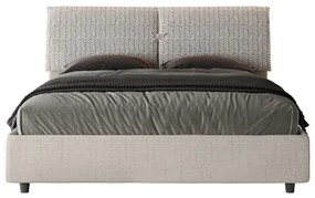 Letto con rete imbottito 160x200 tessuto Aragona 1 bianco Mados