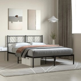 Giroletto Con Testiera İn Metallo Nero 160x200 Cm /