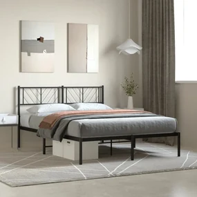 Giroletto Con Testiera İn Metallo Nero 160x200 Cm /