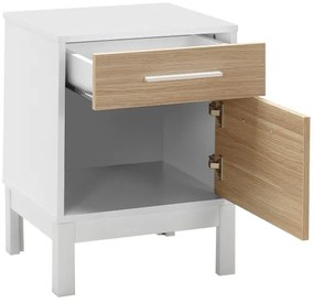 Comodino 60x45 cm bianco/marrone