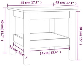 Tavolino da Salotto Miele 45x45x40 cm Legno Massello di Pino