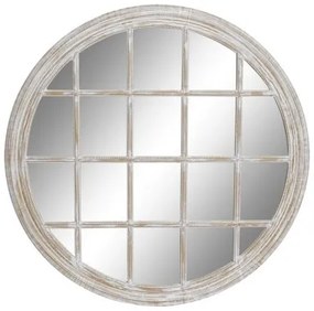 Specchio da parete DKD Home Decor Cristallo Bianco Ferro Legno MDF Decapaggio (90 x 2 x 90 cm)
