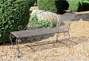 Panchina da giardino in metallo nero e marrone Lamington - Garden Pleasure