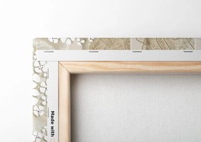 Stampa su tela – Fiori astratti su sfondo di marmo