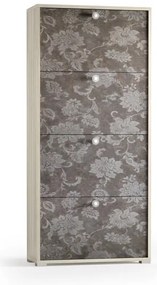 Scarpiera doppia profondità L 67 x H 112 x P 28 cm 18 paia, beige