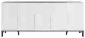 Credenza Sunrise 4 Ante + 1 Vano a Ribalta 200 Bianco Lucido