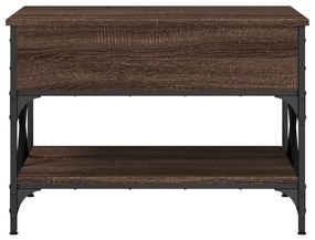Tavolino salotto rovere marrone 70x50x50cm multistrato metallo