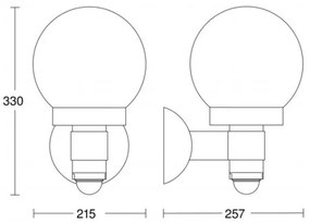 Steinel 059880 - Lampada LED da esterno con sensore L 115 1xE27/60W/230V IP44