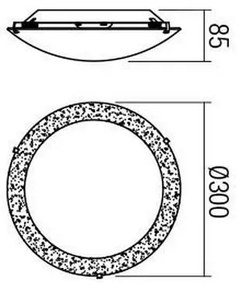 Redo 05-865 - Lampada LED da soffitto ARTEMIS LED/12W/230V Ø30 cm argento