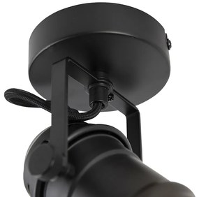 Faretto industriale nero girevole e orientabile senza paralume - Movie