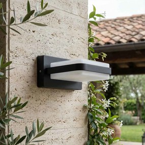 Applique LED 12W Rettangolare per esterni a Luce Diffusa IP54 Nera Colore Bianco Naturale 4.000K