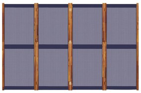 Divisorio a 4 pannelli blu scuro 280x180 cm