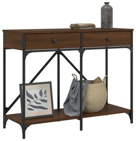 Tavolino consolle rovere marrone 100x39x78,5 cm multistrato