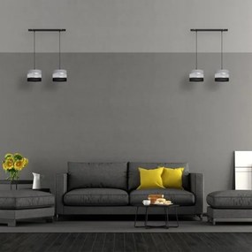 Lampadario a sospensione con filo HELEN 2xE27/15W/230V nero/grigio/argento
