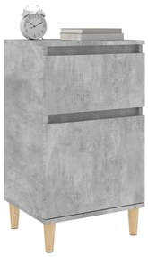 Comodini 2 pz grigio cemento 40x35x70 cm