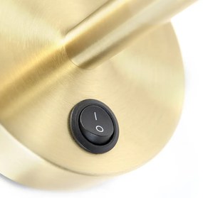 Applique da parete classica dorata con paralume in velluto nero - Combi