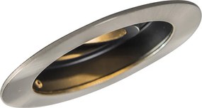 Faretto da incasso moderno intelligente acciaio con nero incl. WiFi GU10 - Rondoo