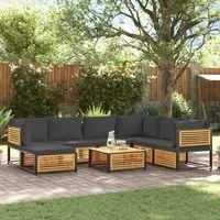 Set Divano da Giardino 8pz con Cuscini Legno Massello di Acacia 3214893