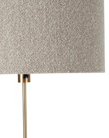 Lampada da terra orientabile bronzo con paralume bouclè tortora 50 cm - Parte