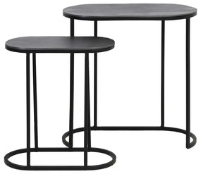 Set di 2 tavolini in metallo 26x53 cm Bocov - Light &amp; Living
