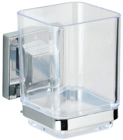 WENKO 22680100 -Bicchiere VACUUM-LOC QUADRO ED 7,5x10 cm argento/cromo lucido/trasparente