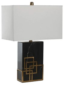 Lampada da tavolo DKD Home Decor 40 x 23 x 58 cm Nero Dorato Metallo Bianco 220 V 60 W